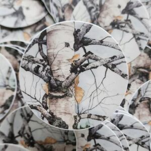 Round Birch Vinyl Sticker